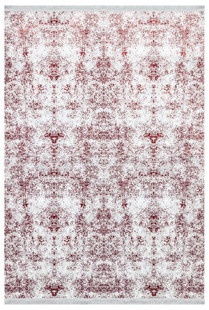 Lucca Washable Thin Red Kitchen Rug with Non-Slip Base 6004