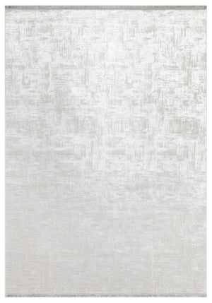 Lucca Washable Thin White Kitchen Rug with Non-Slip Base 6044