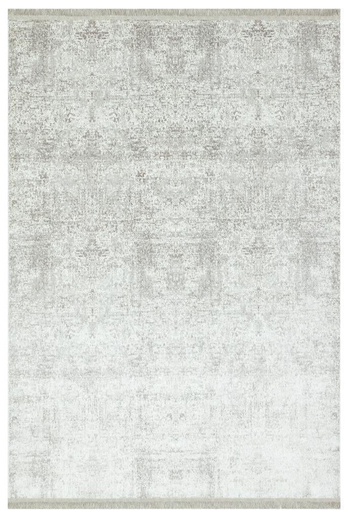 Lucca Washable Thin White Kitchen Rug with Non-Slip Base 6044