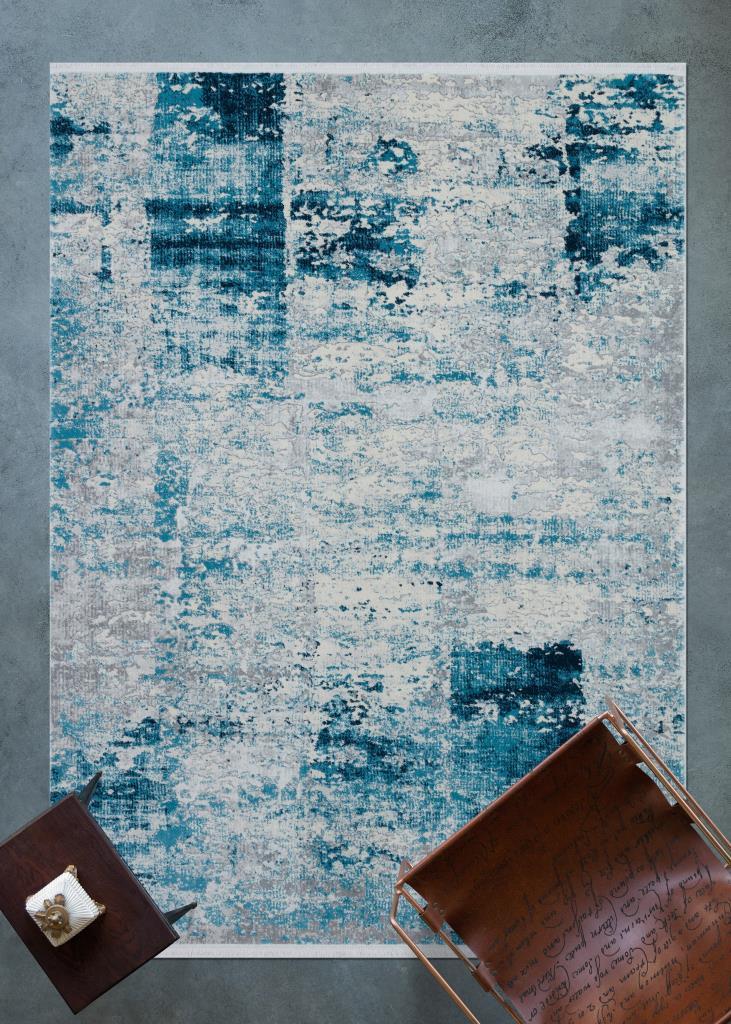 Luxia Modern Pattern Blue Living Room Rug 8603
