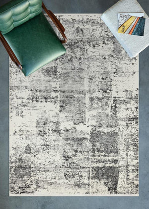 Luxia Modern Pattern Grey Living Room Rug 8605
