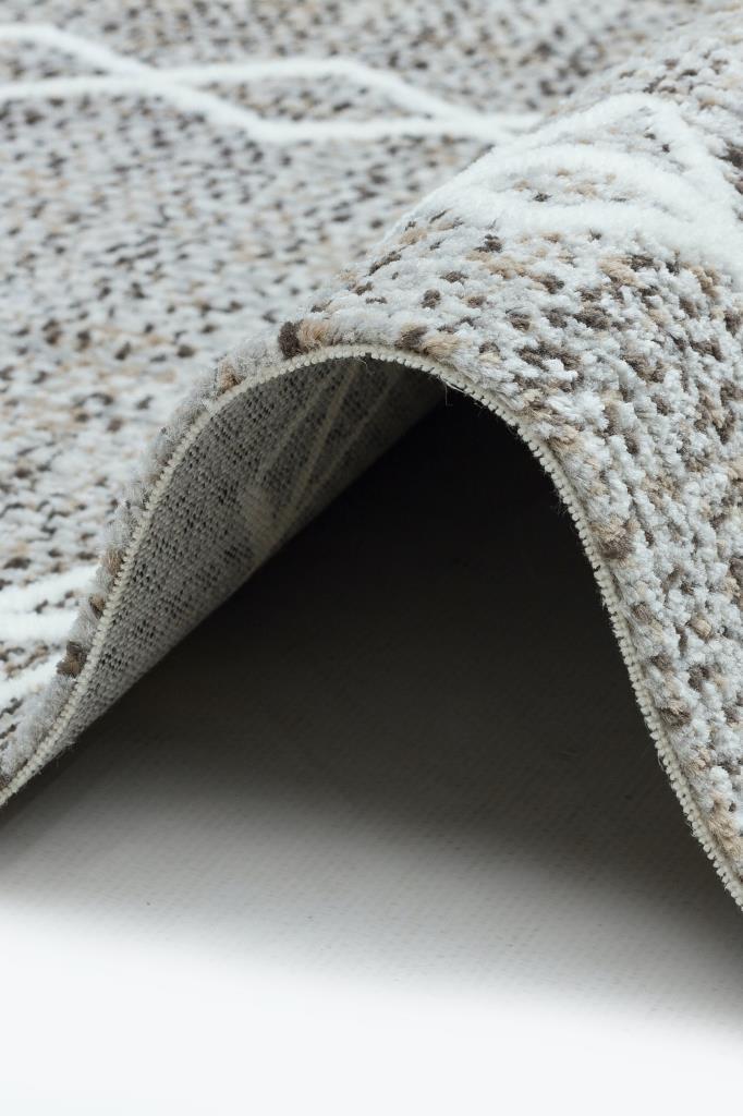 Marakes Scandinavian Patterned Fringed Thin Rug 1603