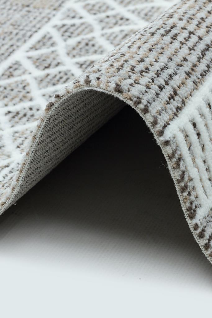 Marakes Scandinavian Patterned Fringed Thin Rug 1612