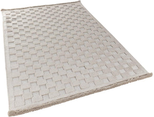 Orion Geometric and Embossed Patterned Beige Area Rug 4212