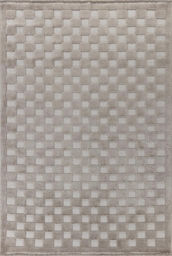 Orion Geometric and Embossed Patterned Beige Area Rug 4212