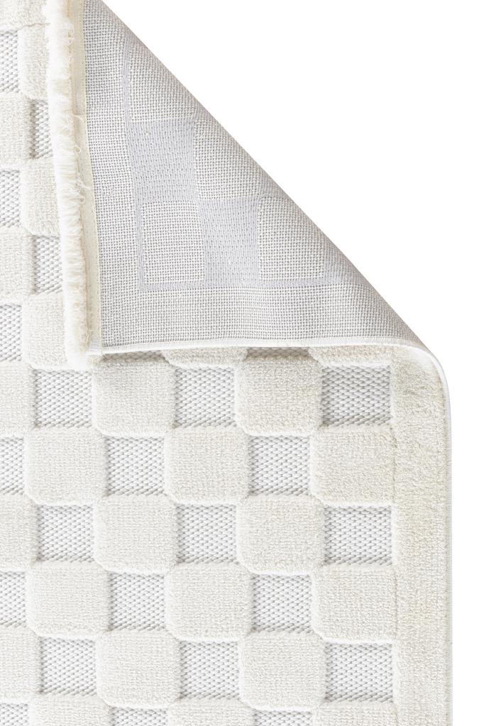 Orion Geometric and Embossed Patterned Cream Area Rug 4211