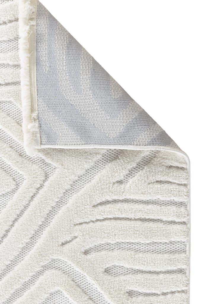 Orion Geometric and Embossed Patterned Cream Area Rug 4221