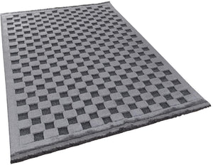 Orion Geometric and Embossed Patterned Dark Gray Area Rug 4214