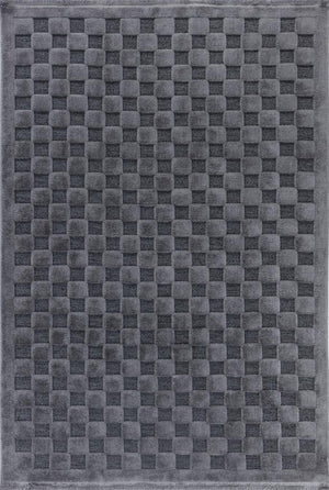 Orion Geometric and Embossed Patterned Dark Gray Area Rug 4214