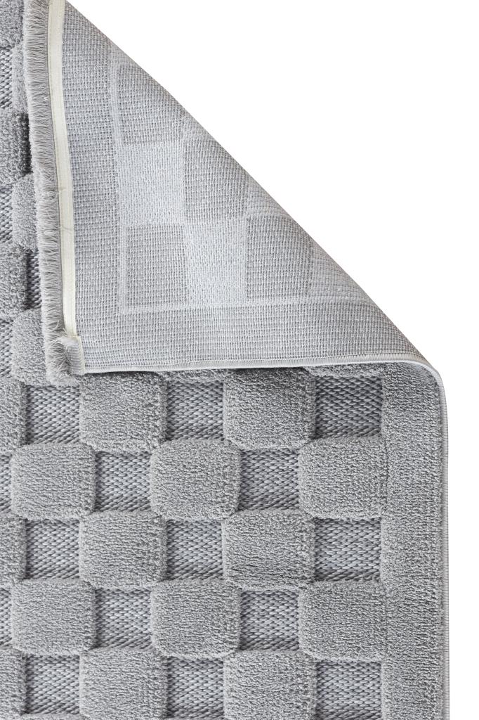 Orion Geometric and Embossed Patterned Gray Area Rug 4213