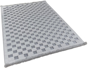 Orion Geometric and Embossed Patterned Gray Area Rug 4213
