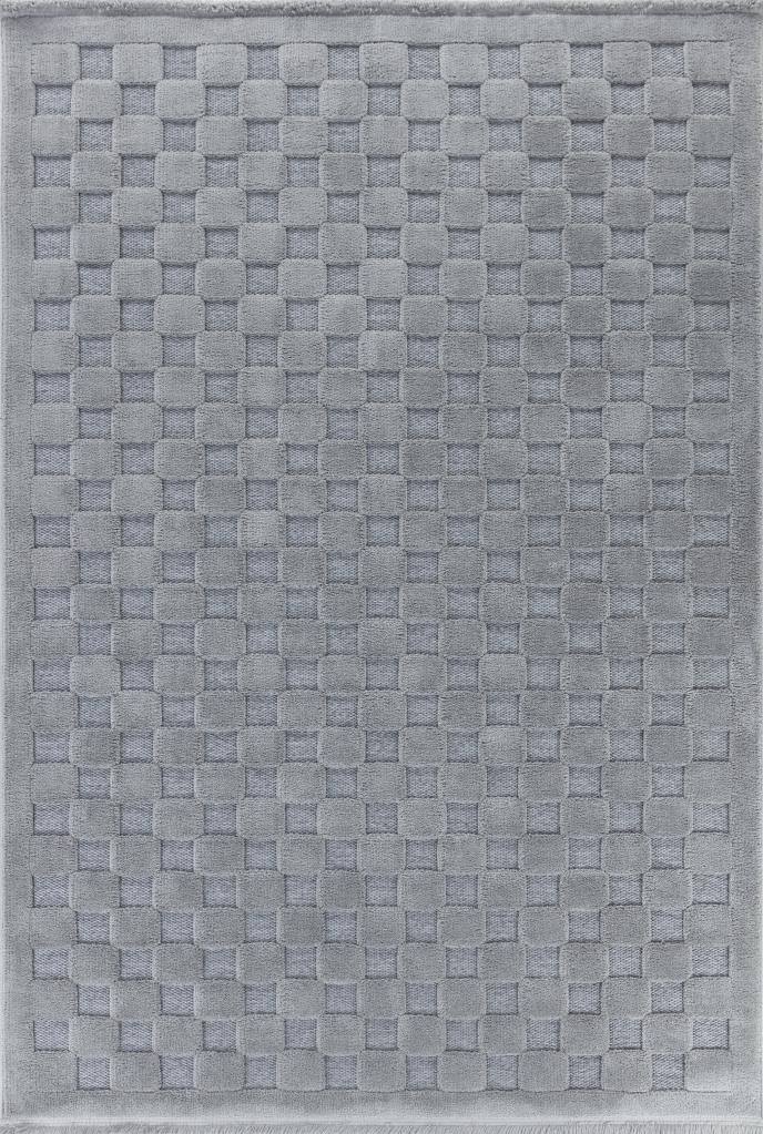 Orion Geometric and Embossed Patterned Gray Area Rug 4213