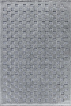 Orion Geometric and Embossed Patterned Gray Area Rug 4213