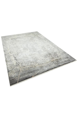 Queen Anthracite Bamboo Woven Modern Living Room Rug 8111