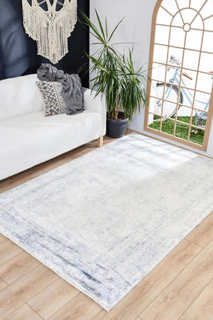 Queen Blue Bamboo Woven Modern Living Room Rug 8102