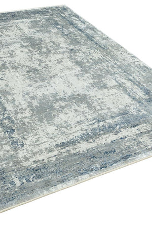 Queen Blue Bamboo Woven Modern Living Room Rug 8102