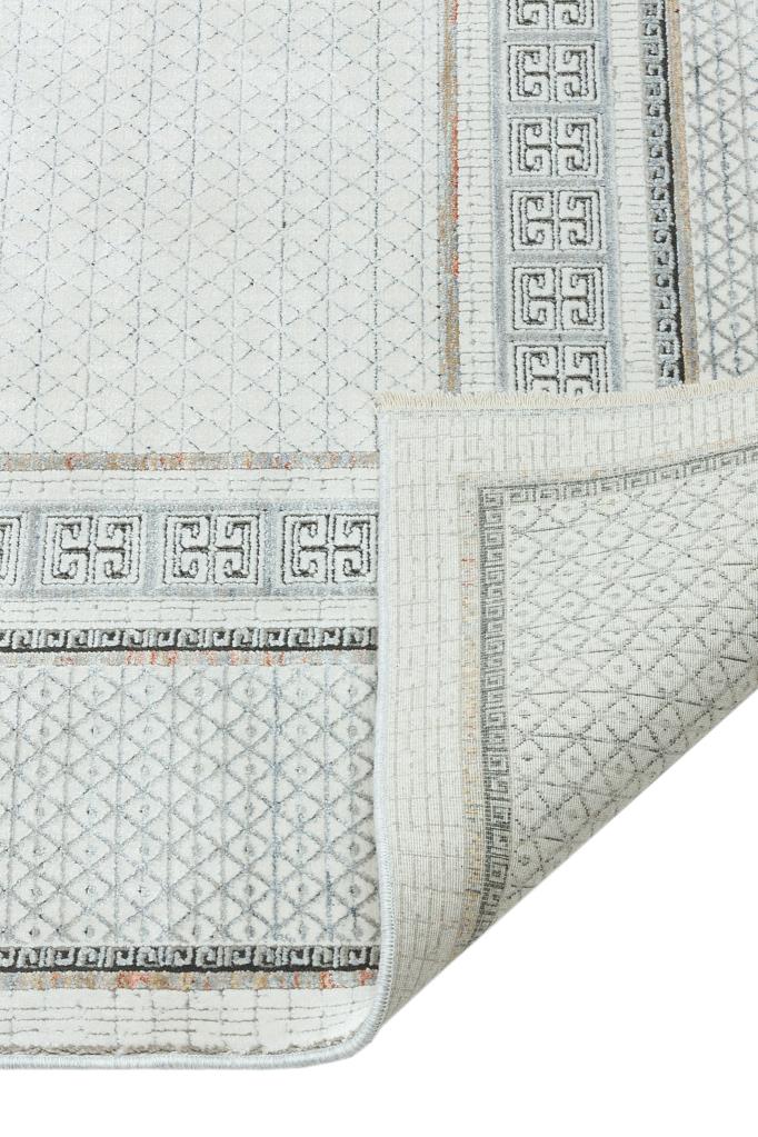 Queen Cream Bamboo Woven Modern Living Room Rug 8105