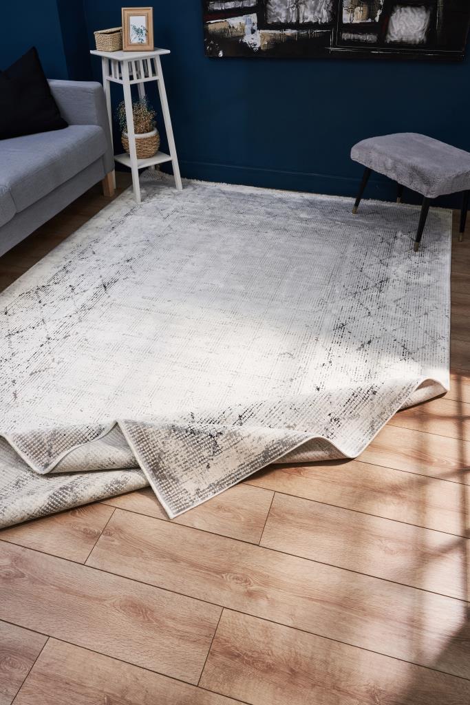 Queen Cream Bamboo Woven Modern Living Room Rug 8107