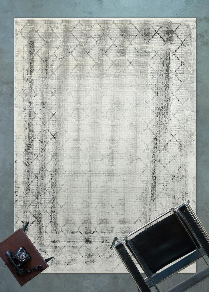 Queen Cream Bamboo Woven Modern Living Room Rug 8107