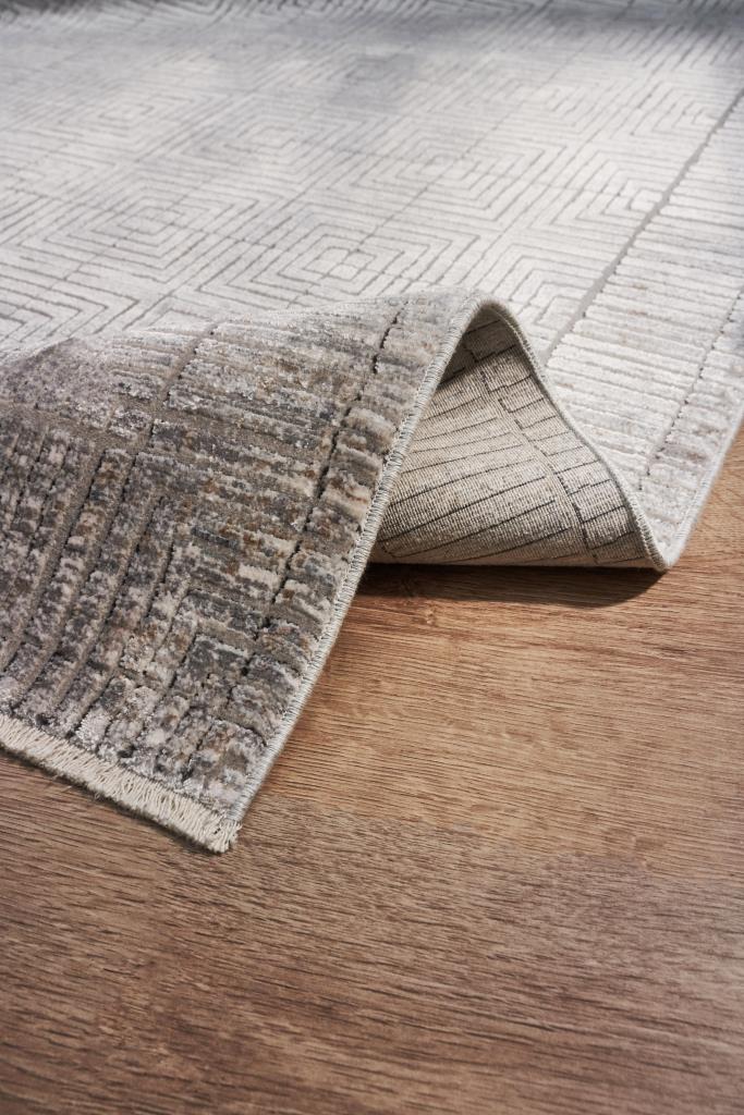 Queen Cream Bamboo Woven Modern Living Room Rug 8108