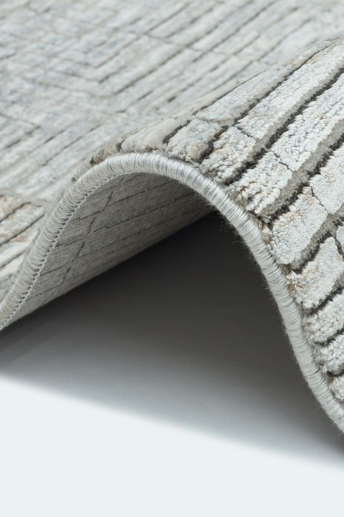 Queen Cream Bamboo Woven Modern Living Room Rug 8108