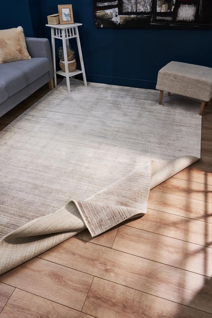 Queen Cream Bamboo Woven Modern Living Room Rug 8110