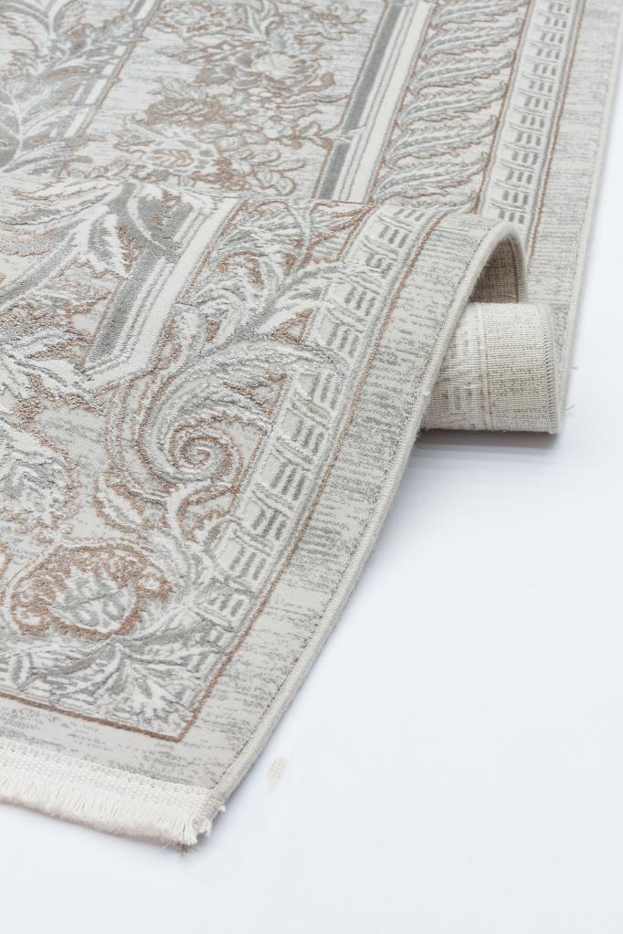 Queen Cream Bamboo Woven Modern Living Room Rug 8116