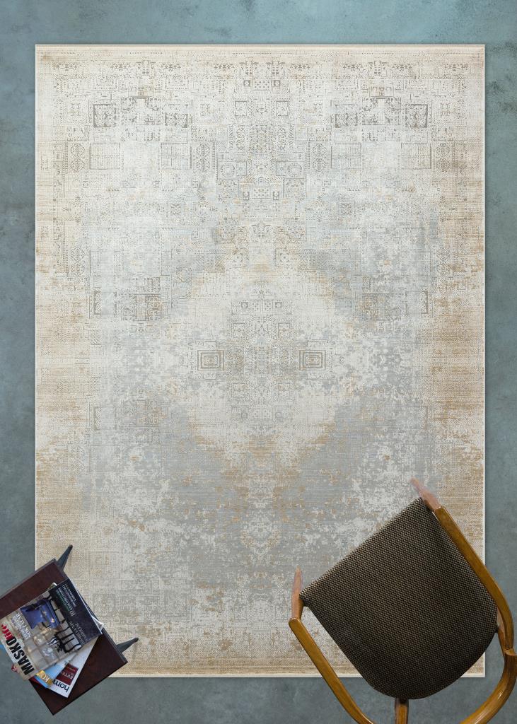 Queen Gold Bamboo Woven Modern Living Room Rug 8101