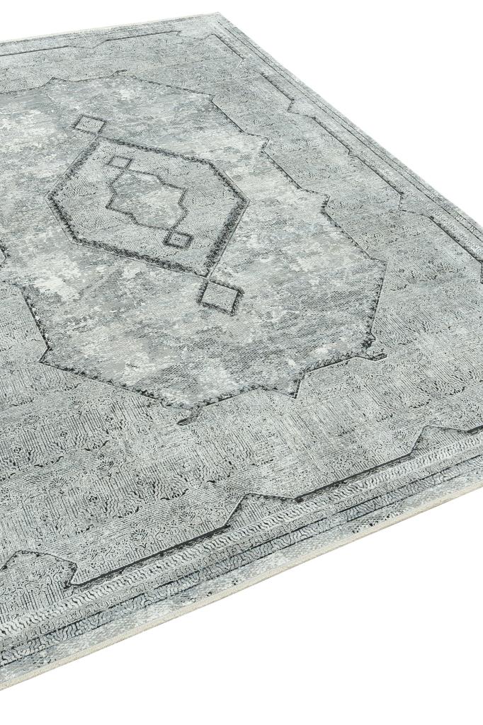 Queen Gray Bamboo Woven Modern Living Room Rug 8104