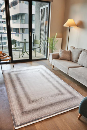 Queen Gray Bamboo Woven Modern Living Room Rug 8115