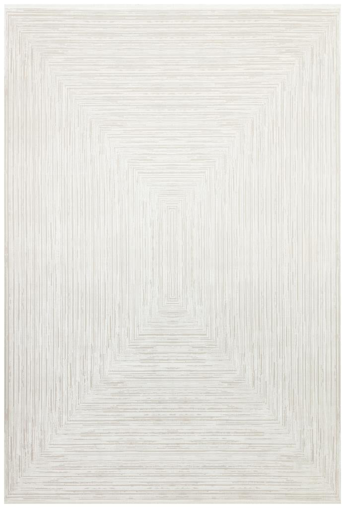 Queen White Bamboo Woven Modern Living Room Rug 8112