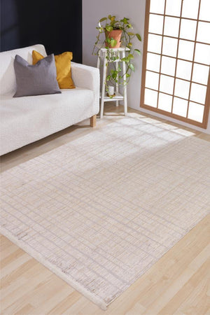 Riena Thin Cream Kitchen Rug with Washable Non-Slip Base 1152