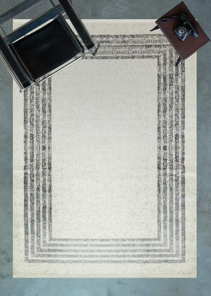 Riena Thin Gray Kitchen Rug with Washable Non-Slip Base 1141