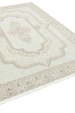 Riena Thin Latte Kitchen Rug with Washable Non-Slip Base 1122