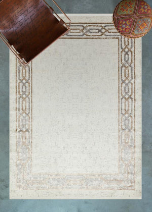 Riena Thin Latte Kitchen Rug with Washable Non-Slip Base 1132