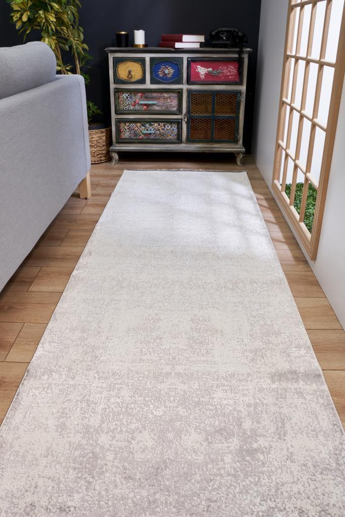 Riena Thin White Kitchen Rug with Washable Non-Slip Base 1111