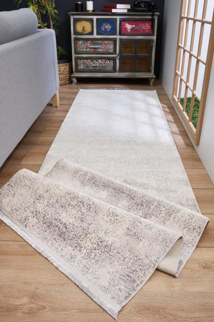 Riena Thin White Kitchen Rug with Washable Non-Slip Base 1111