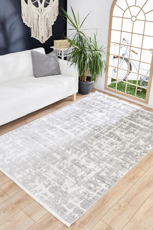 Savannah Modern Gray White Area Rug