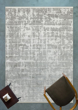 Savannah Modern Gray White Area Rug