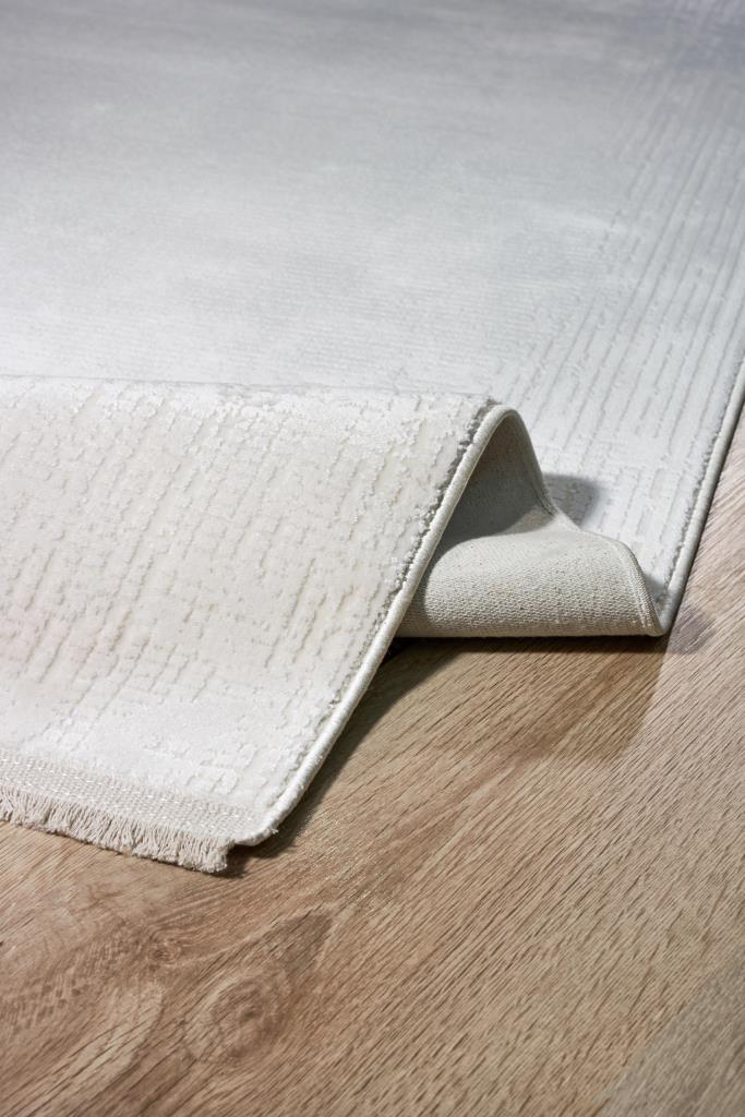 Serenity Cream Viscose Woven Modern Living Room Rug 7821