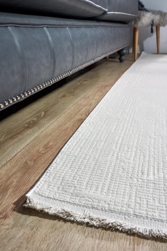 Serenity Cream Viscose Woven Modern Living Room Rug 7821