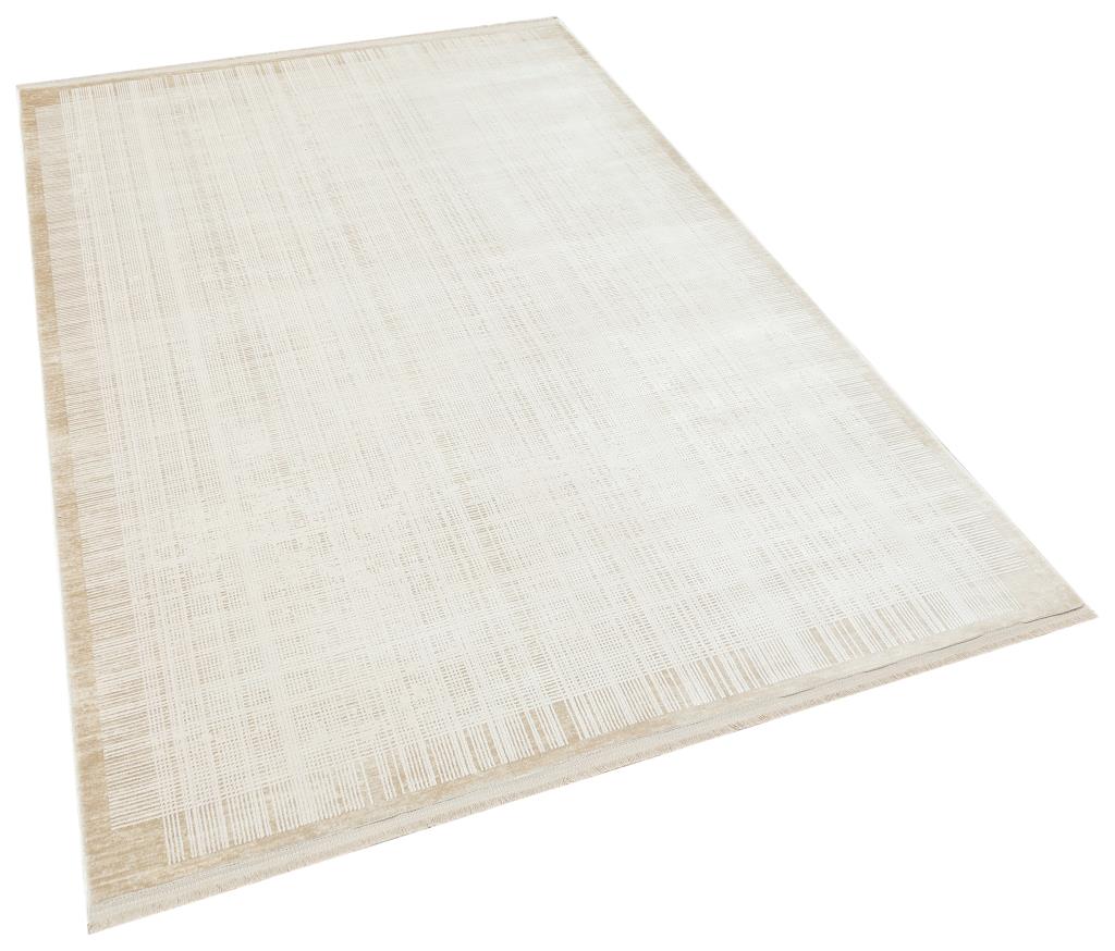 Serenity Cream Viscose Woven Modern Living Room Rug 7831