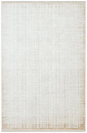 Serenity Cream Viscose Woven Modern Living Room Rug 7831