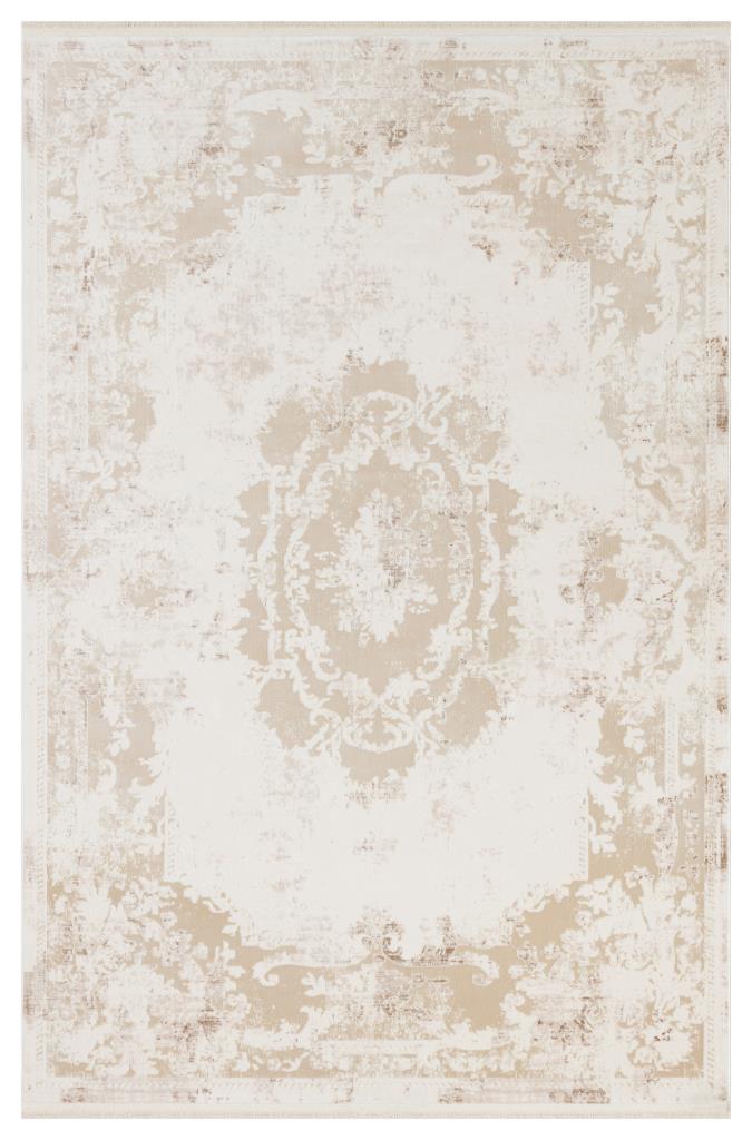 Serenity Ecru Viscose Woven Modern Living Room Rug 7851