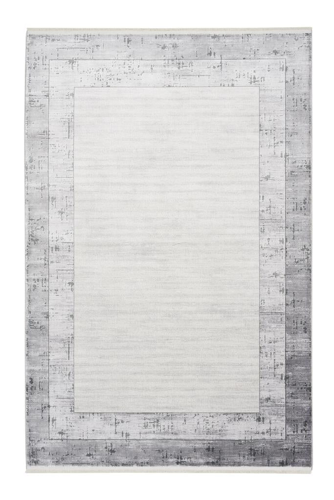 Serenity Gray Viscose Woven Modern Living Room Rug 7811
