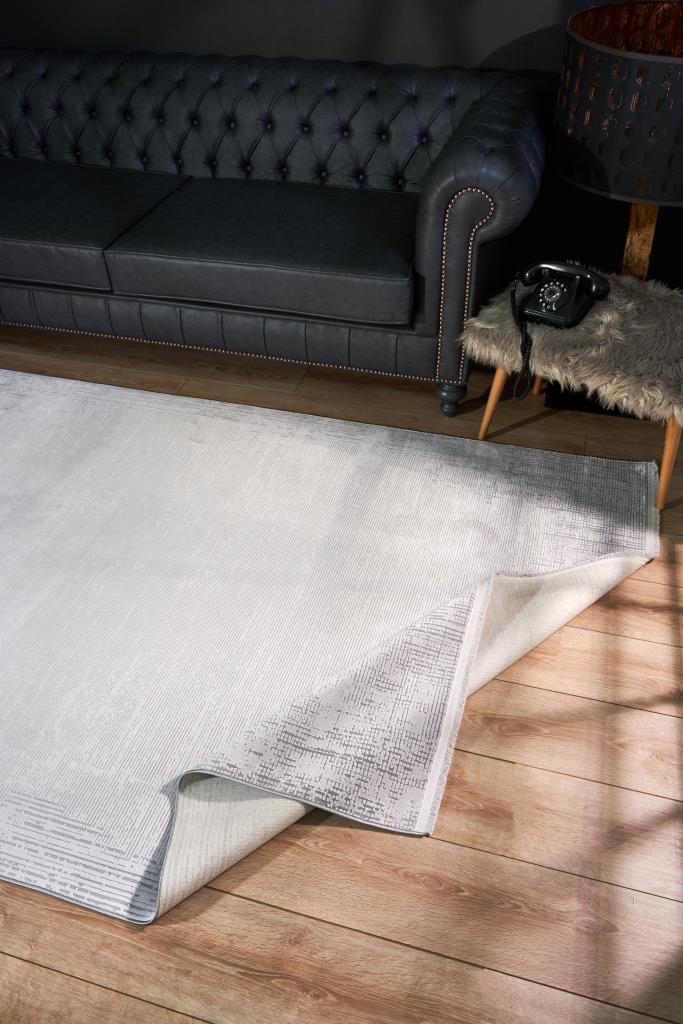 Serenity Gray Viscose Woven Modern Living Room Rug 7822