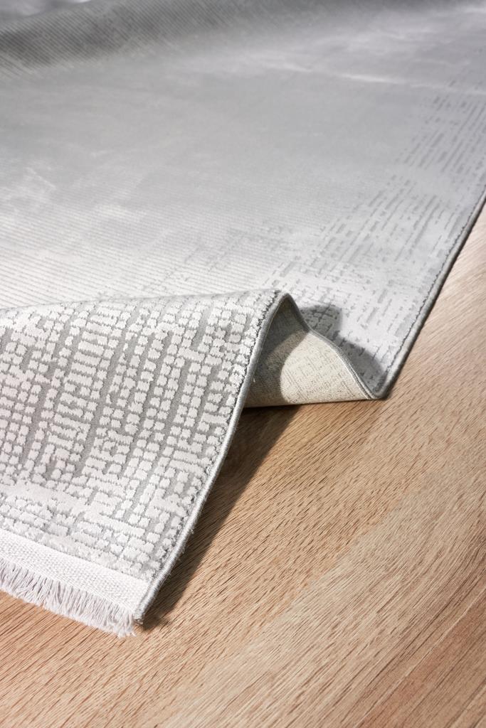 Serenity Gray Viscose Woven Modern Living Room Rug 7822