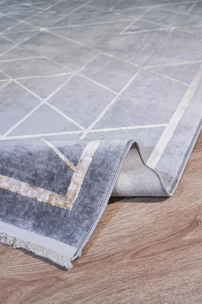 Serenity Gray Viscose Woven Modern Living Room Rug 7841