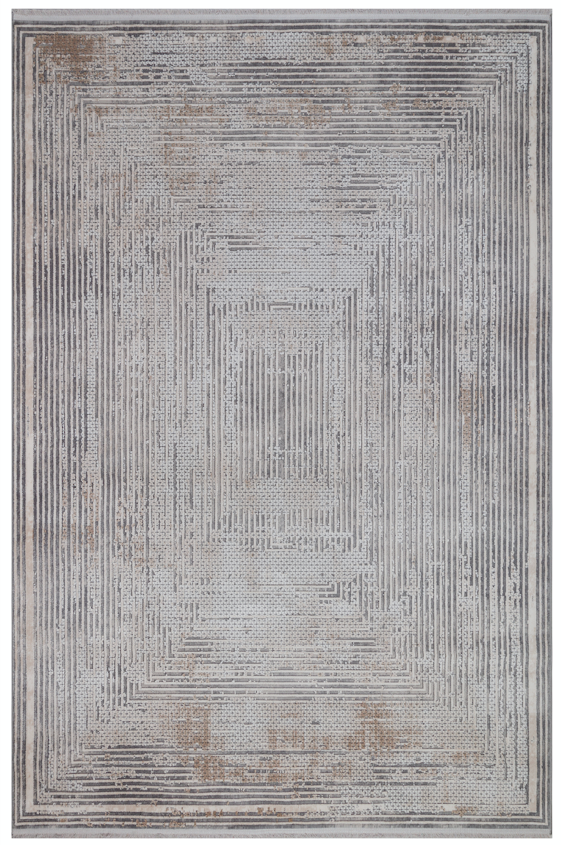 Serenity Gray Viscose Woven Modern Living Room Rug 7861