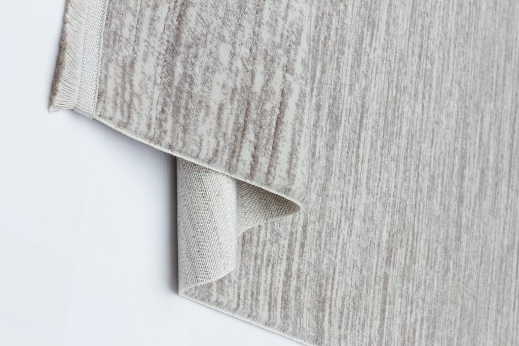 Solid Modern and Plain Patterned Fringed Gray Rug 8332